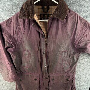 Barbour L99 Winter Bedale Size 6 US Waxed Jacket Women Full Zip Purple ***